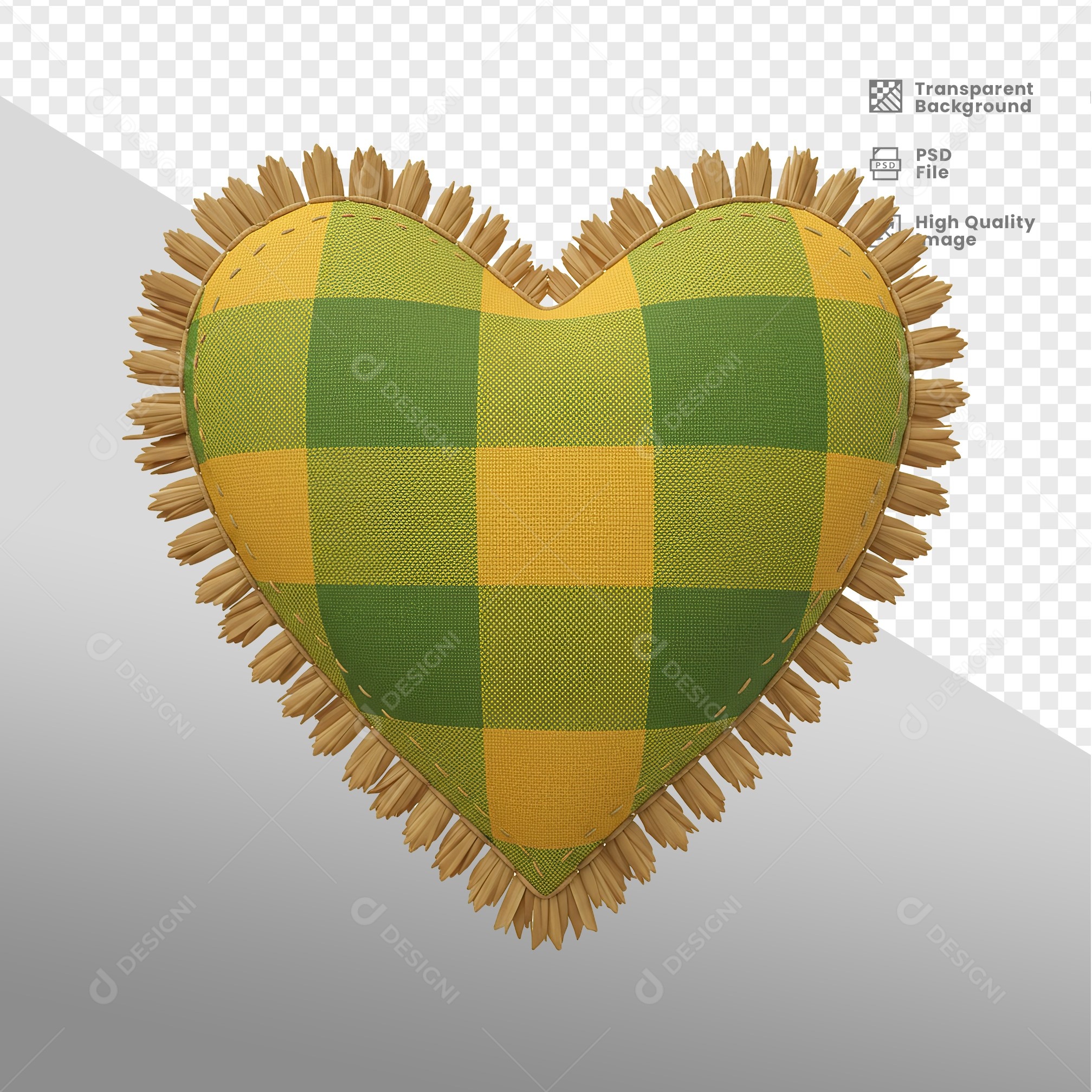 Coração de São João Elemento 3D Para Composição PSD