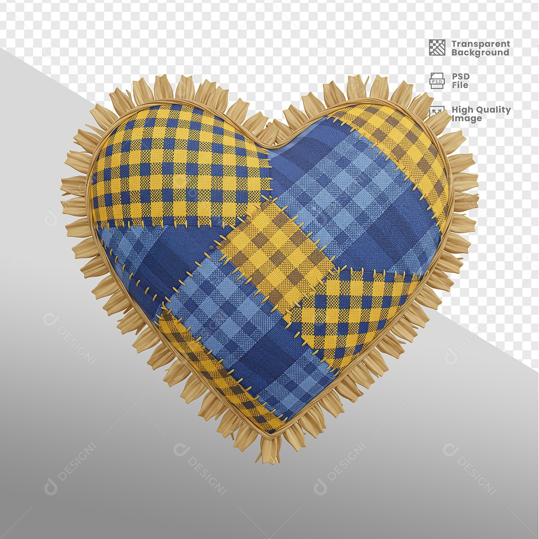 Coração de São João Elemento 3D Para Composição PSD