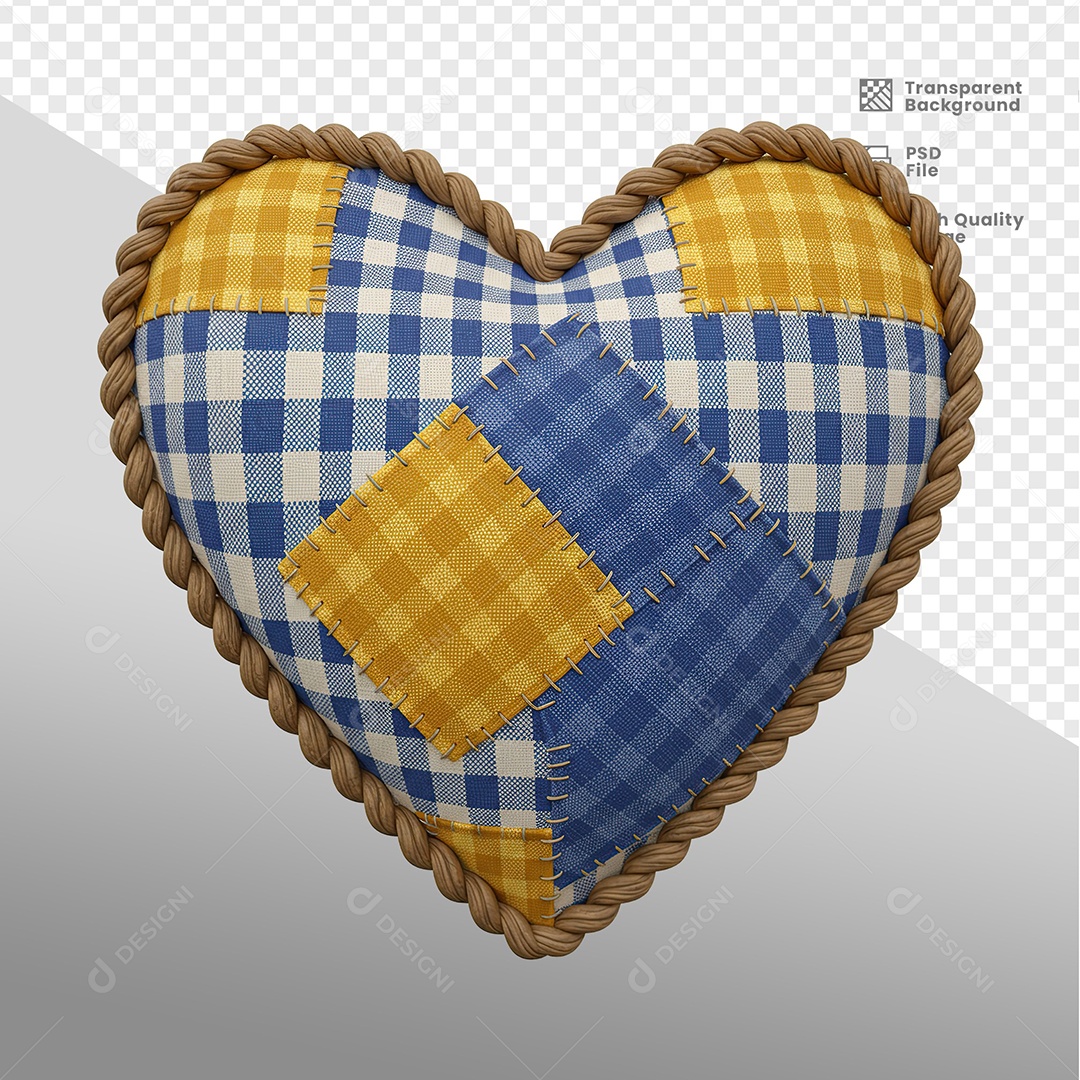 Coração de São João Elemento 3D Para Composição PSD