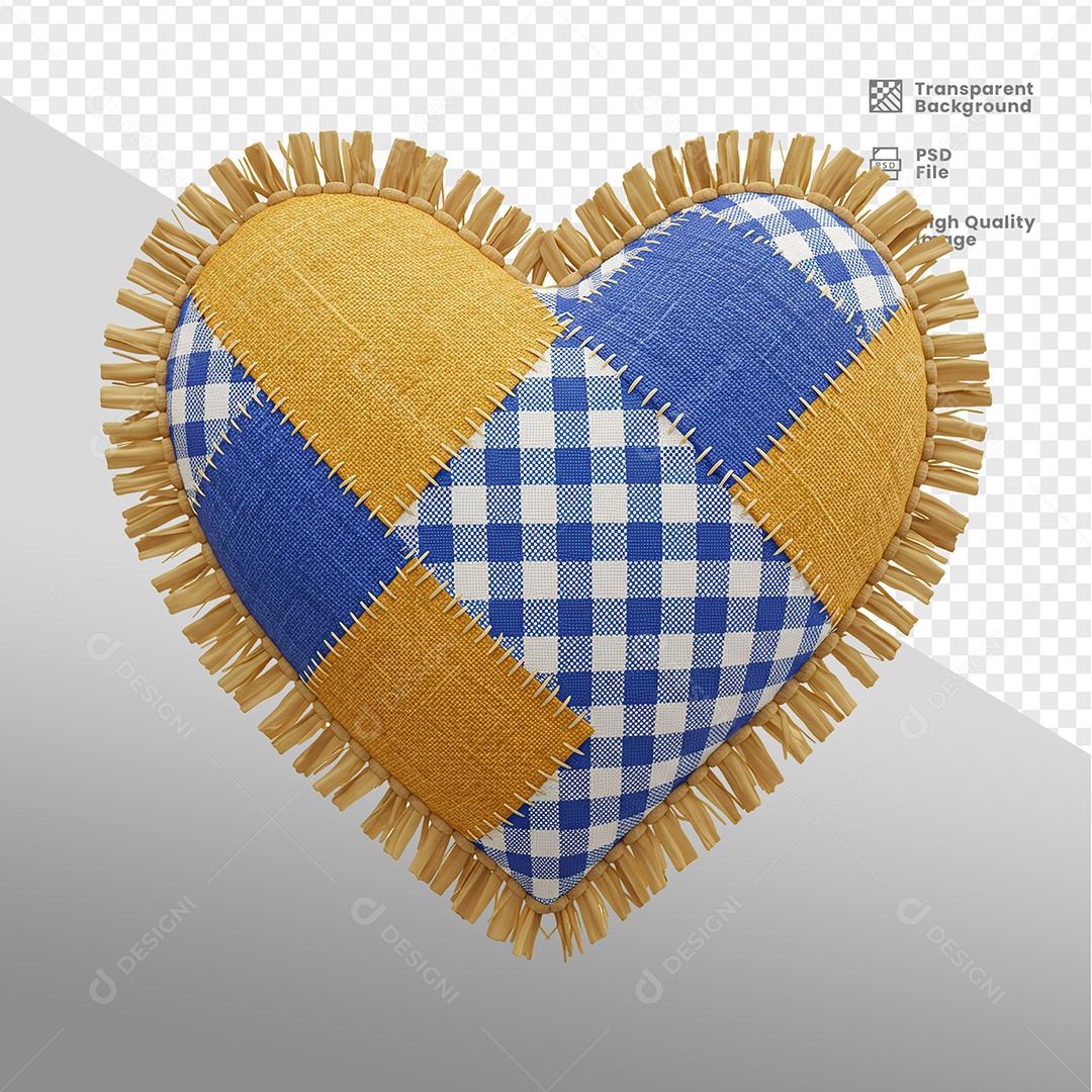 Coração de São João Elemento 3D Para Composição PSD