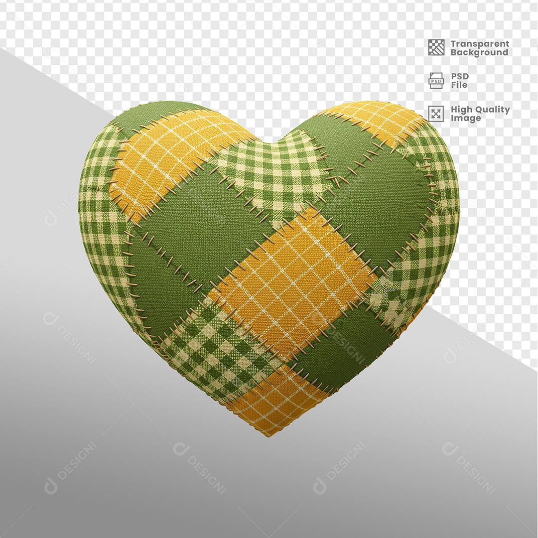 Coração de São João Elemento 3D Para Composição PSD