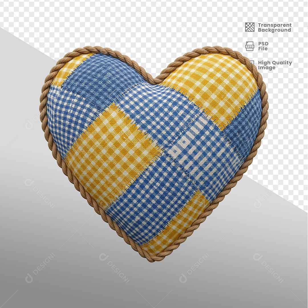 Coração de São João Elemento 3D Para Composição PSD