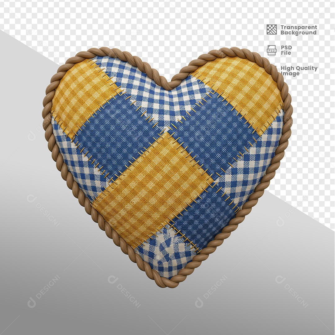 Coração de São João Elemento 3D Para Composição PSD