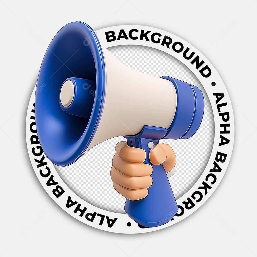 Elemento 3D Megafone Para Composição PSD