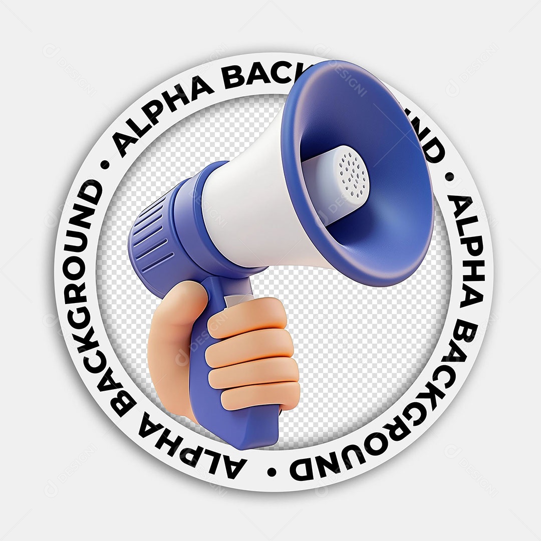 Elemento 3D Megafone Para Composição PSD