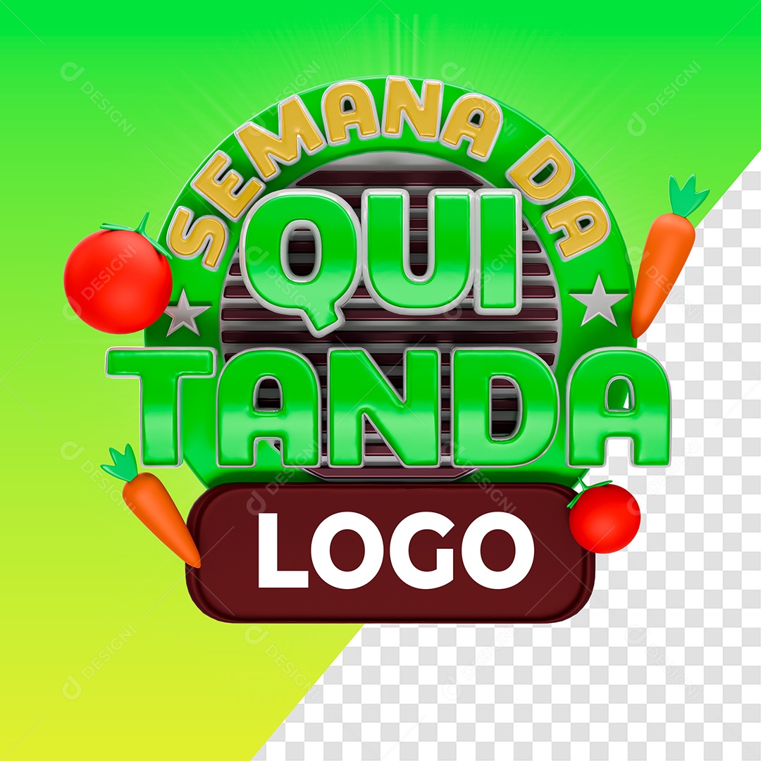 Selo 3D Semana Da Quitanda para Composição PSD