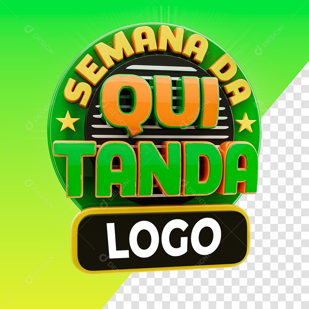 Selo 3D Semana Da Quitanda para Composição PSD