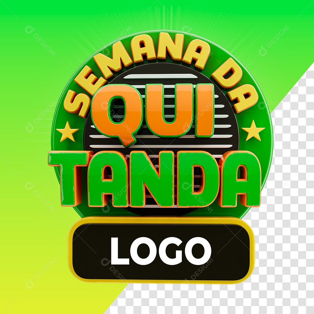 Selo 3D Semana da Quitanda para Composição PSD
