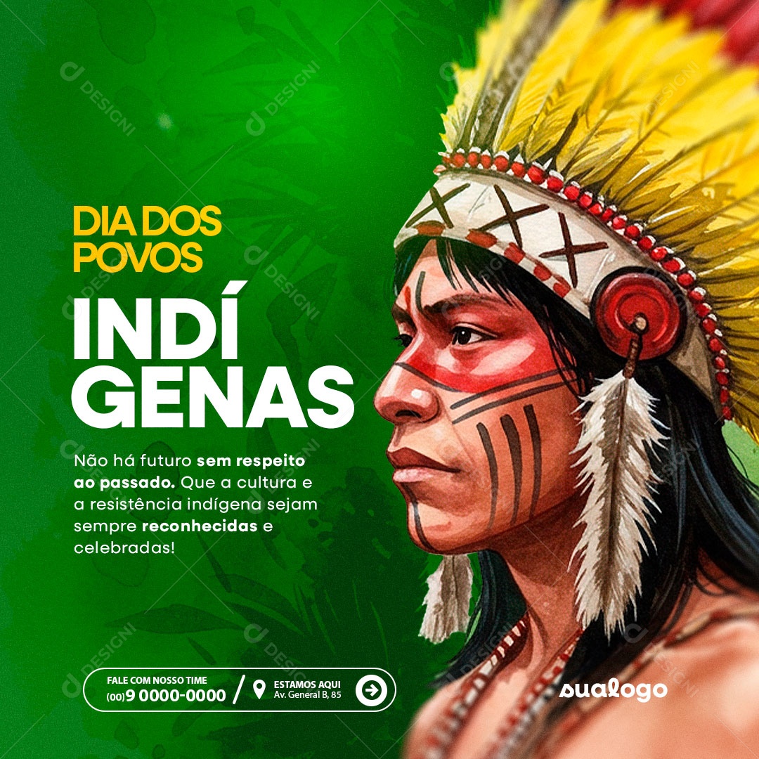 Dia dos Povos Indígenas 19 de Abril Social Media PSD Editável