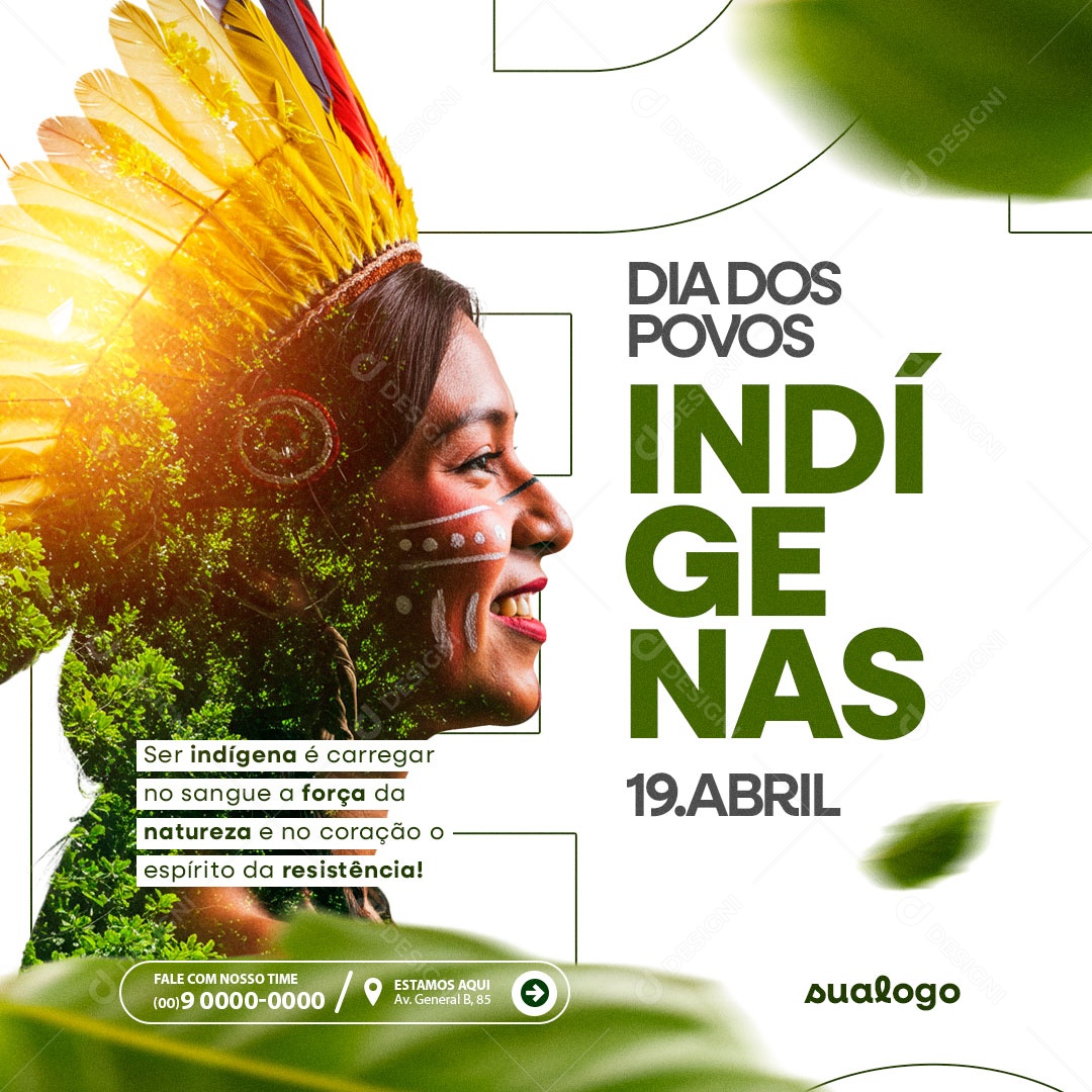 Dia dos Povos Indígenas 19 de Abril Social Media PSD Editável