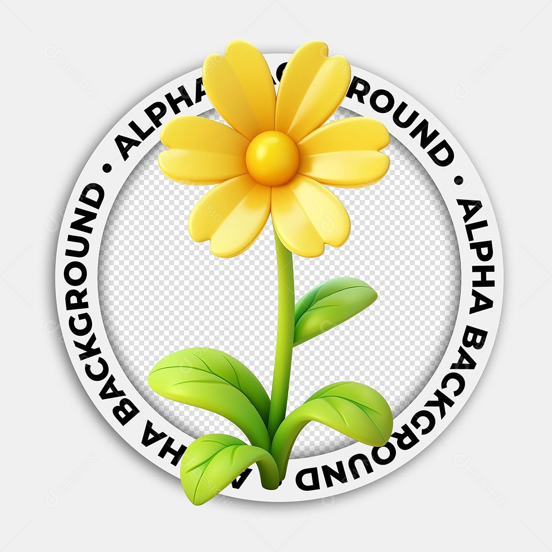 Elemento 3D Flor Para Composição PSD