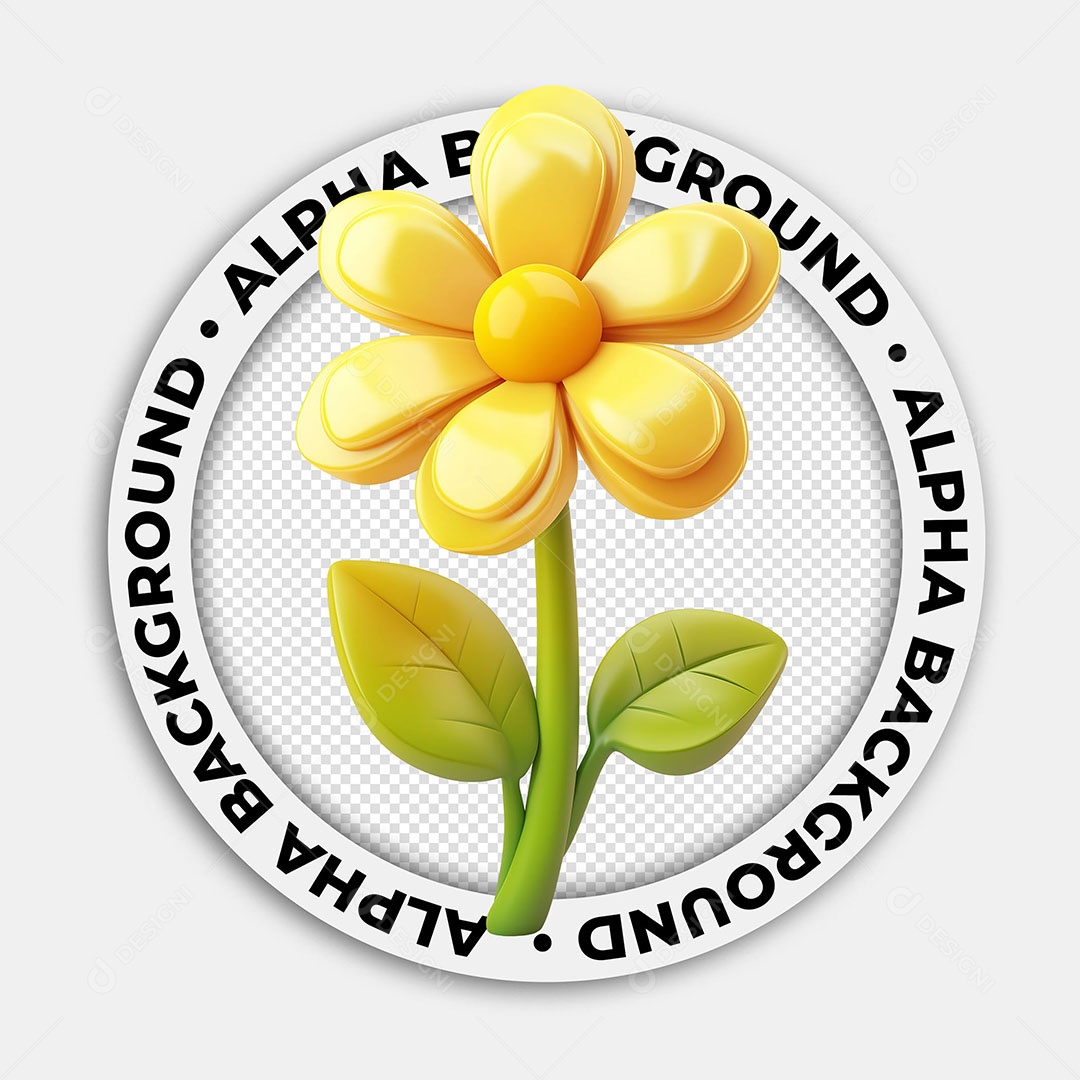 Elemento 3D Flor Para Composição PSD