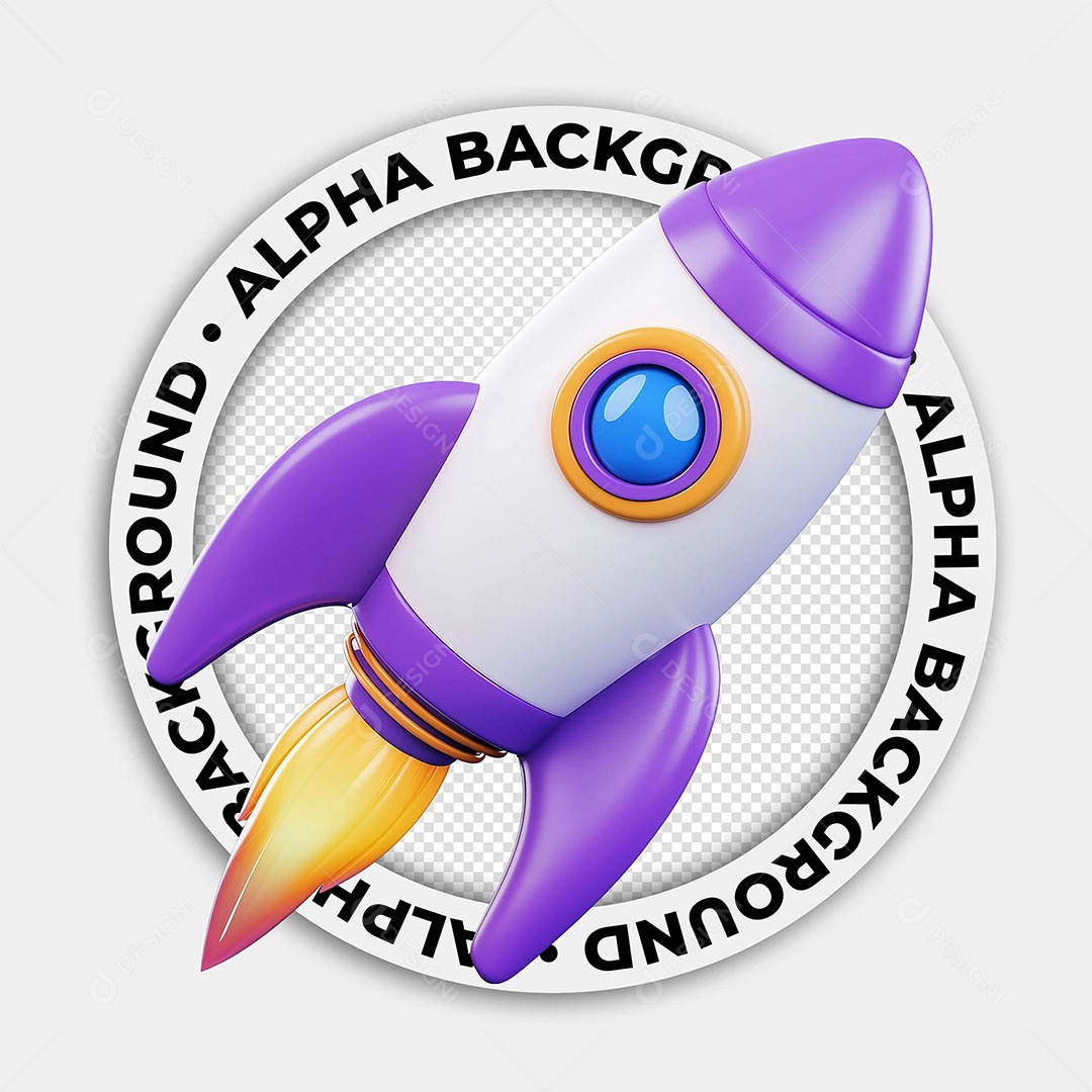 Elemento 3D Foguete Para Composição PSD