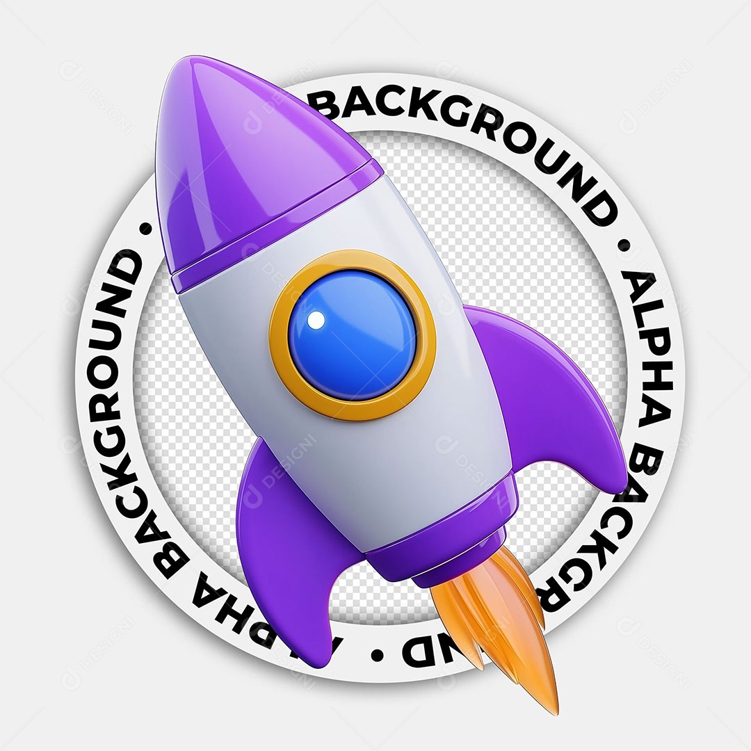 Elemento 3D Foguete Para Composição PSD