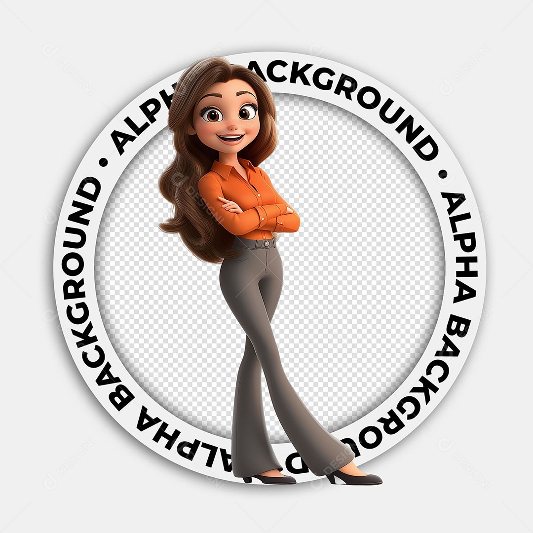 Personagem 3D Mulher Empresária Para Composição PSD