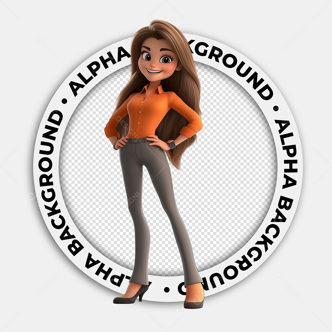 Personagem 3D Mulher Empresária Para Composição PSD