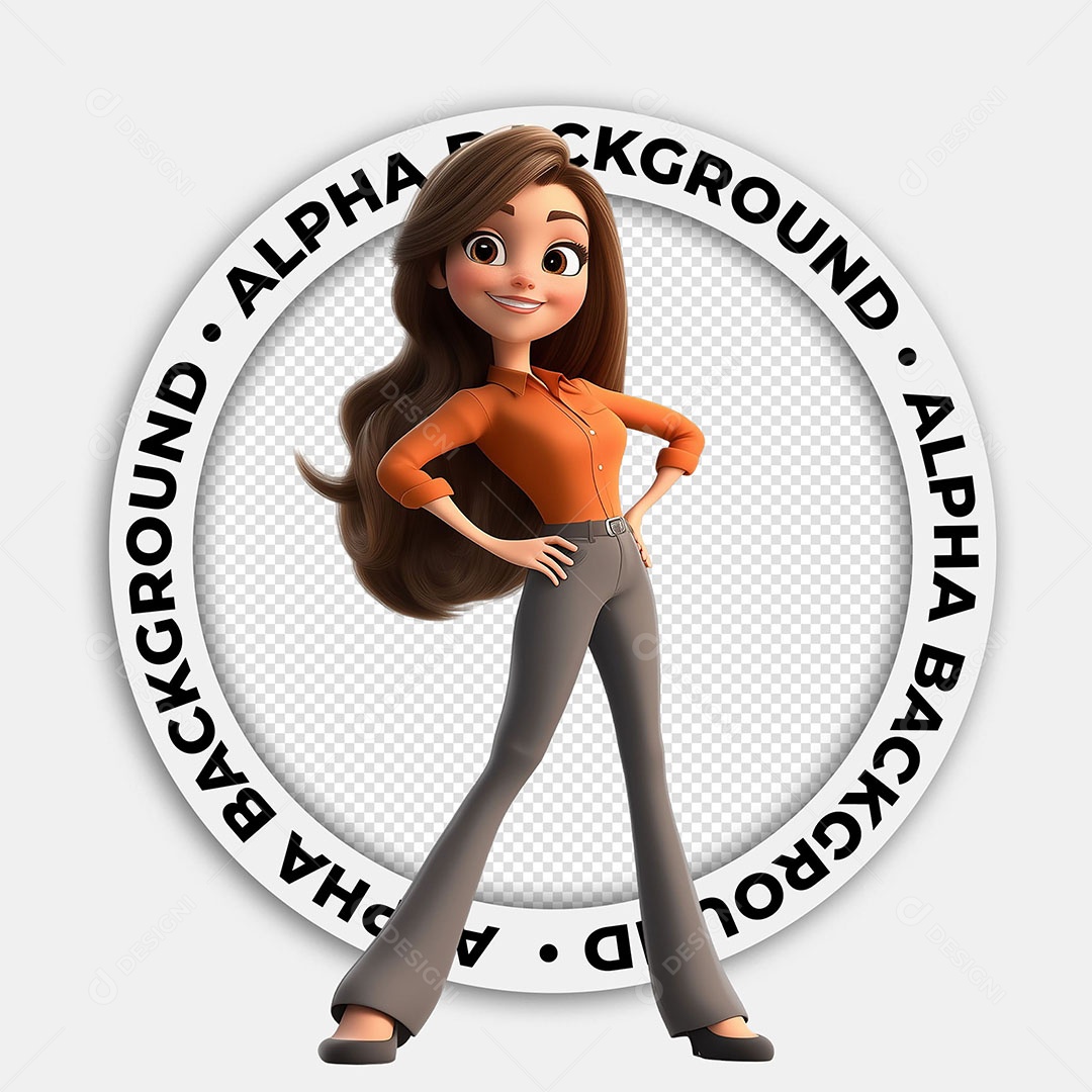 Personagem 3D Mulher Empresária Para Composição PSD