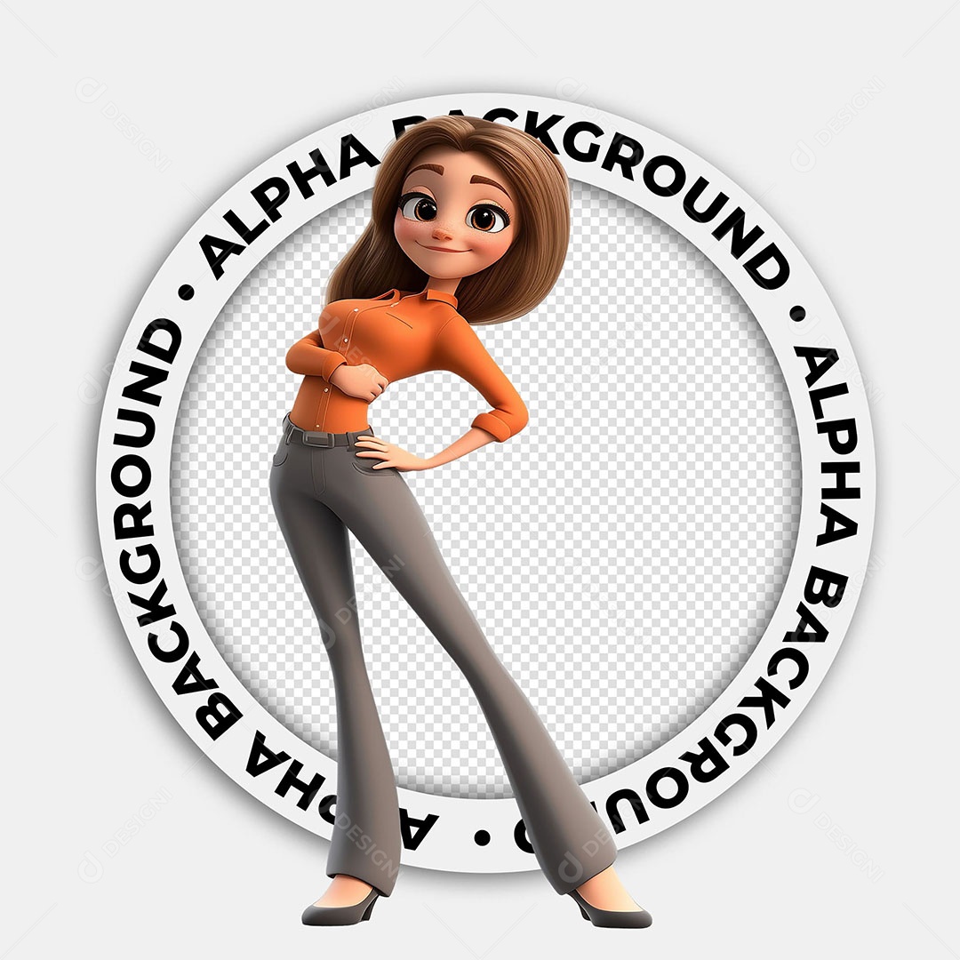 Personagem 3D Mulher Empresária Para Composição PSD