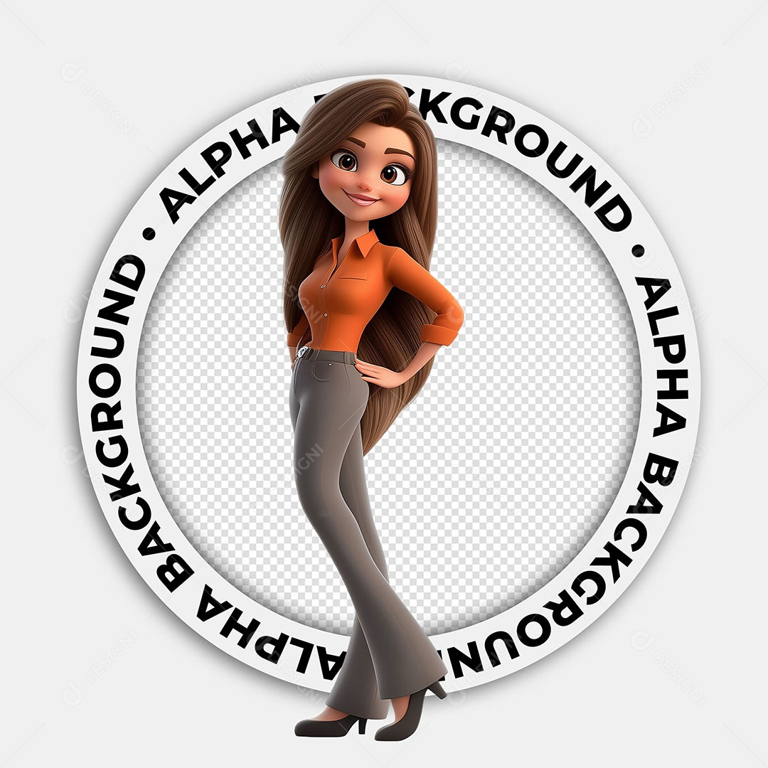 Personagem 3D Mulher Empresária Para Composição PSD