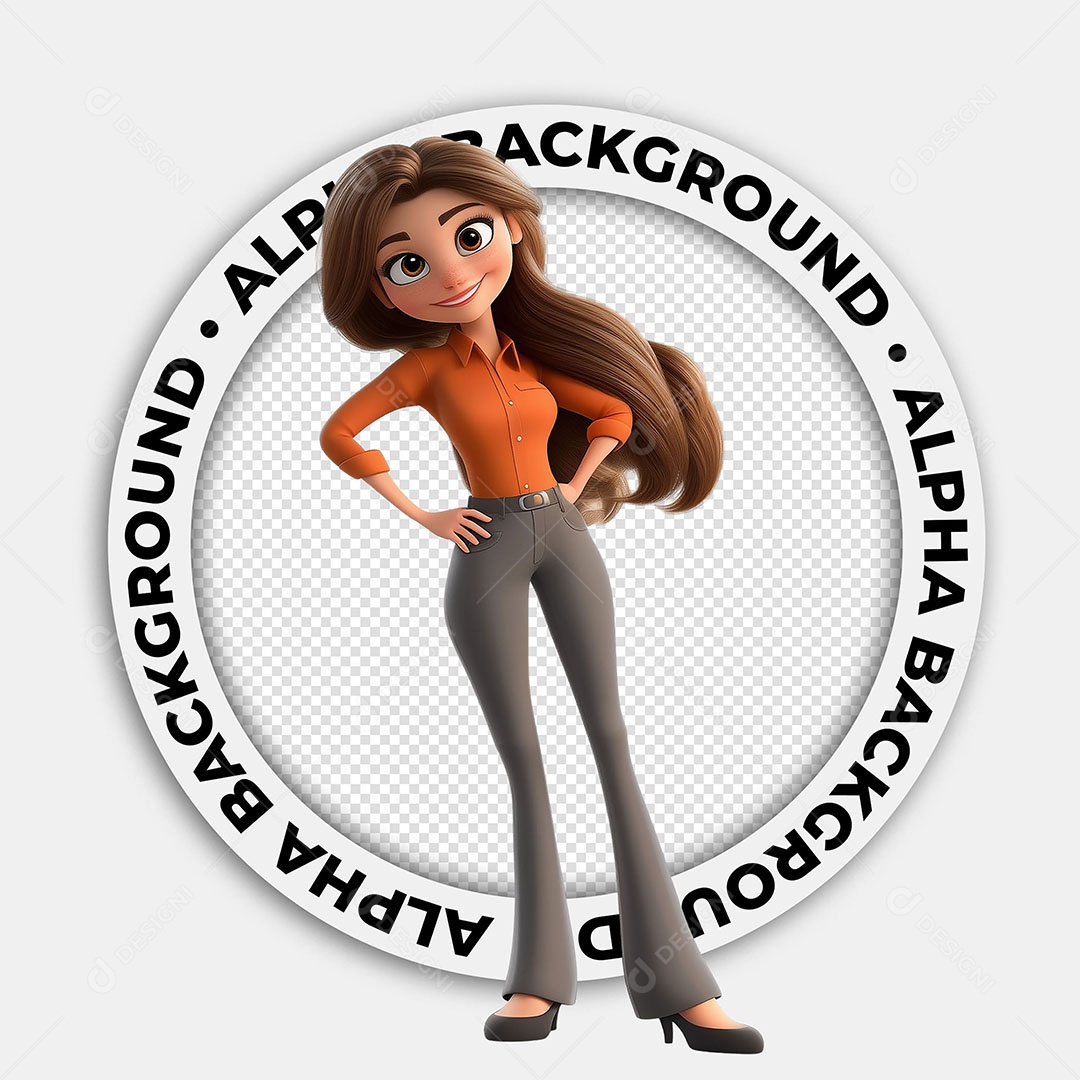 Personagem 3D Mulher Empresária Para Composição PSD
