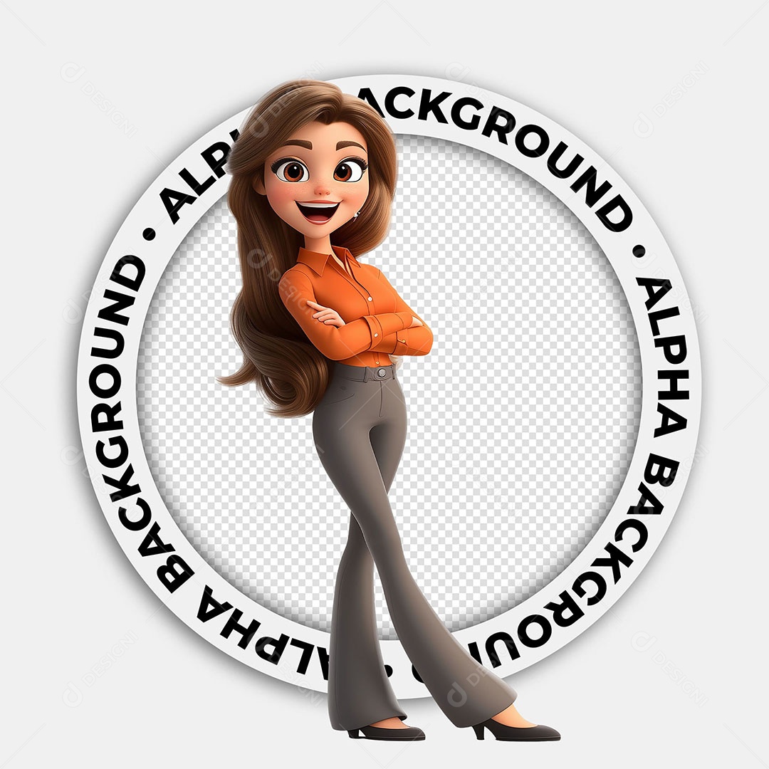 Personagem 3D Mulher Empresária Para Composição PSD