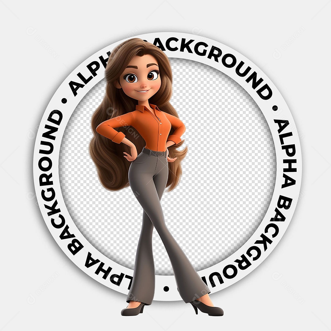 Personagem 3D Mulher Empresária Para Composição PSD