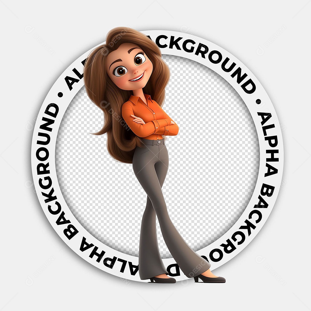 Personagem 3D Mulher Empresária Para Composição PSD