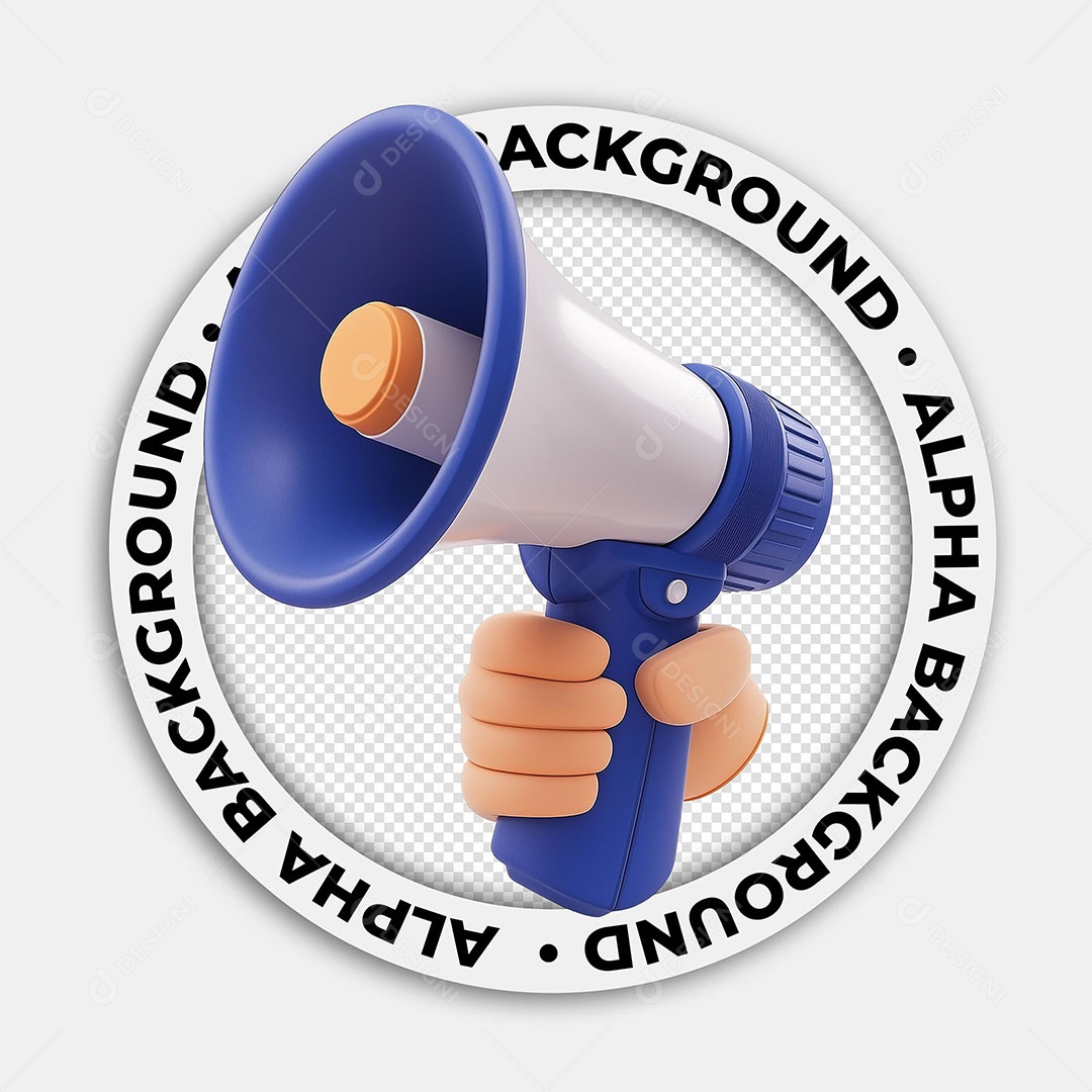 Elemento 3D Megafone Para Composição PSD
