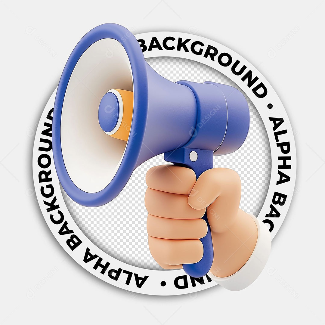 Elemento 3D Megafone Para Composição PSD