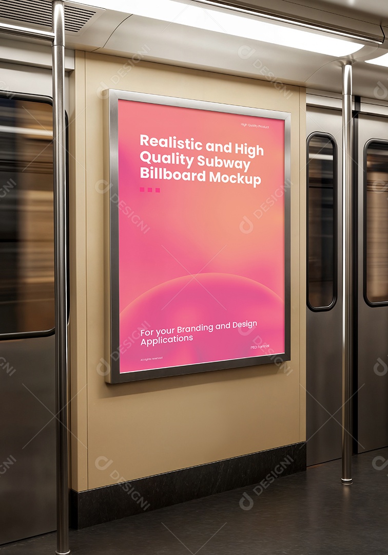 Mockup Anúncio Publicitário Em Metrô PSD Editável
