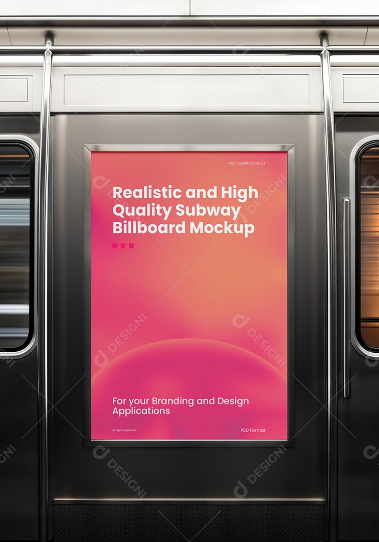 Mockup Anúncio Publicitário Em Metrô PSD Editável