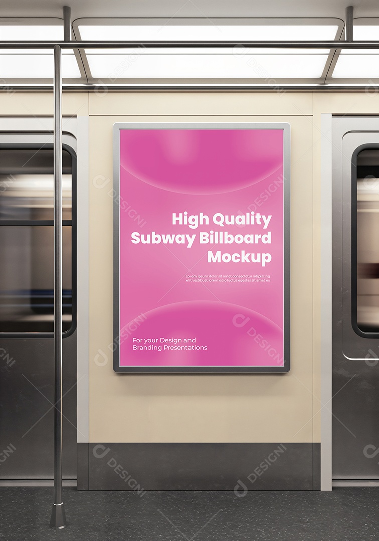 Mockup Anúncio Publicitário Em Metrô PSD Editável