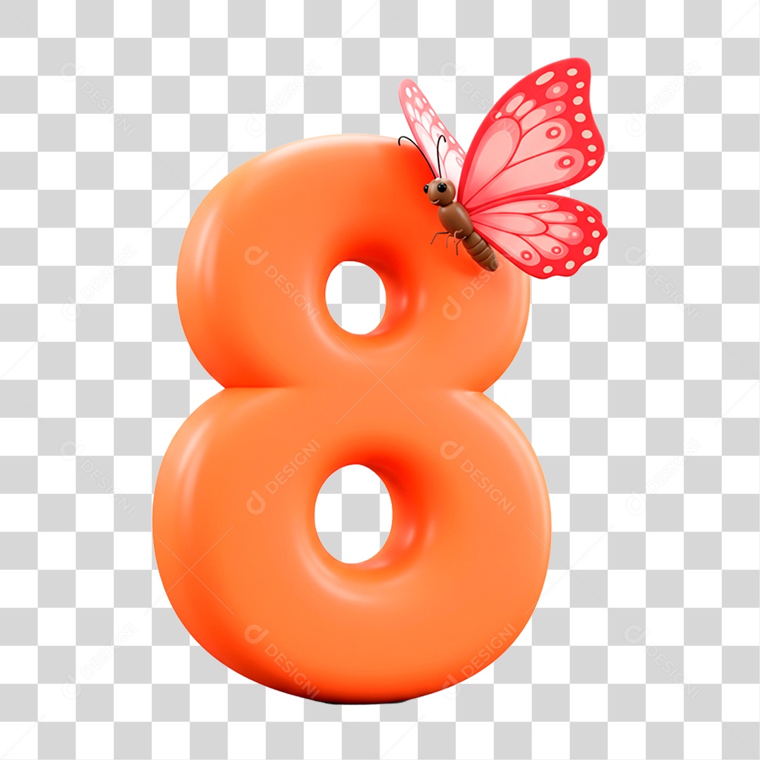 Número 3D 9 PNG Transparente