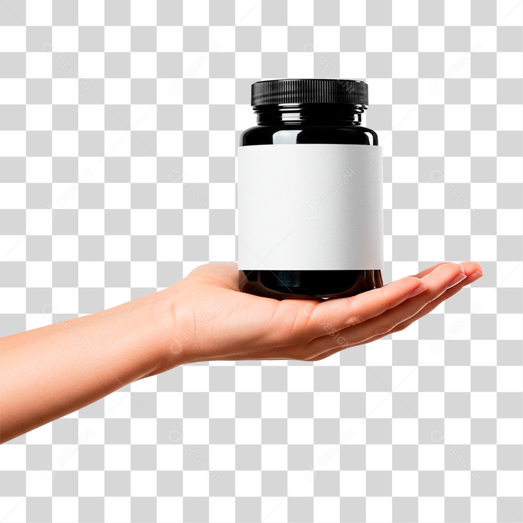 Mão Segurando Frasco PNG Transparente