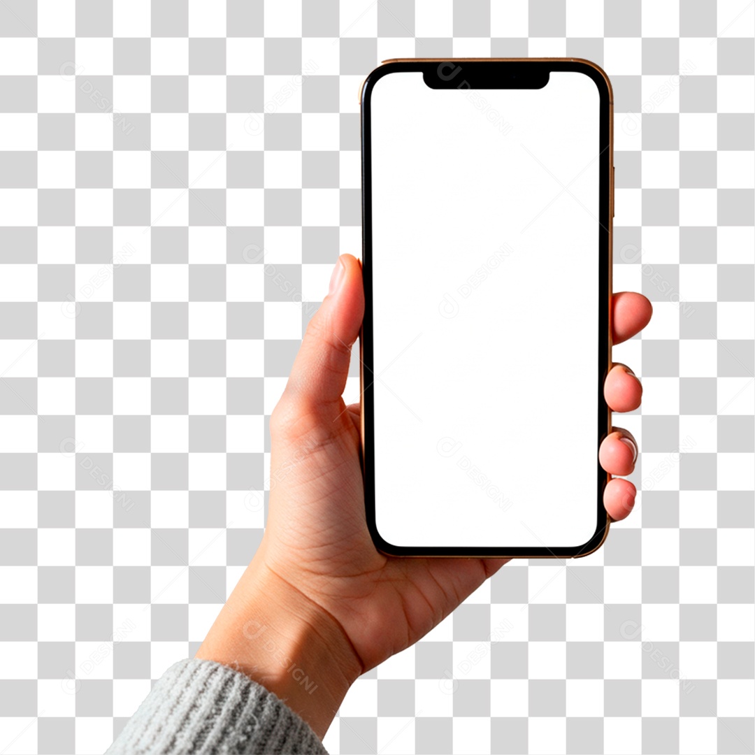 Mão Segurando Celular PNG Transparente