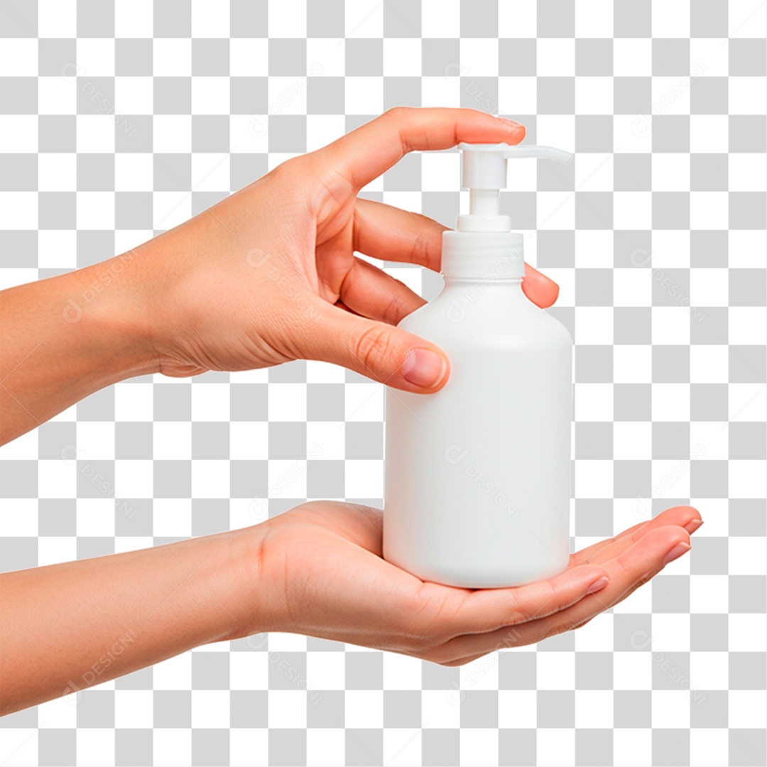 Mão Segurando Frasco PNG Transparente