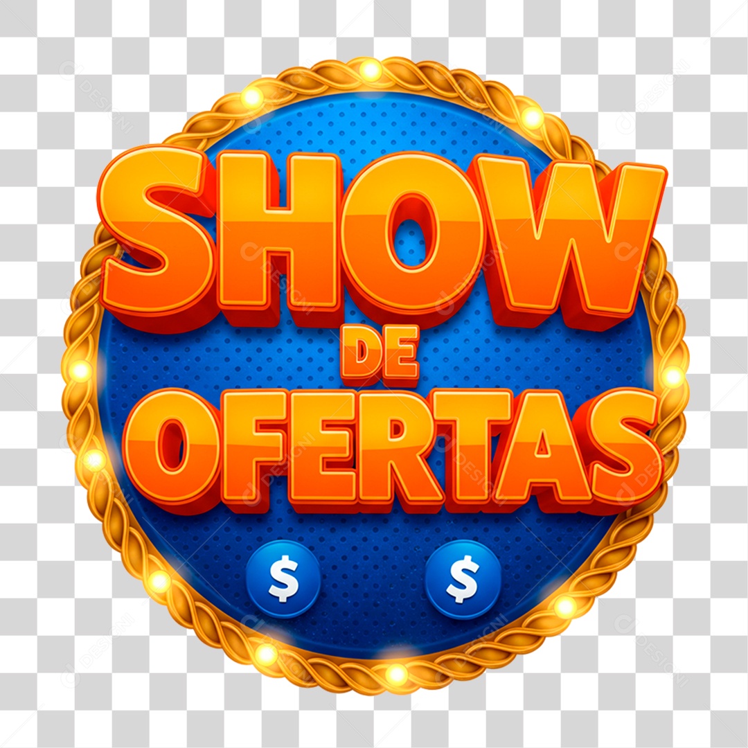 Selo 3D Show de Ofertas PNG Transparente