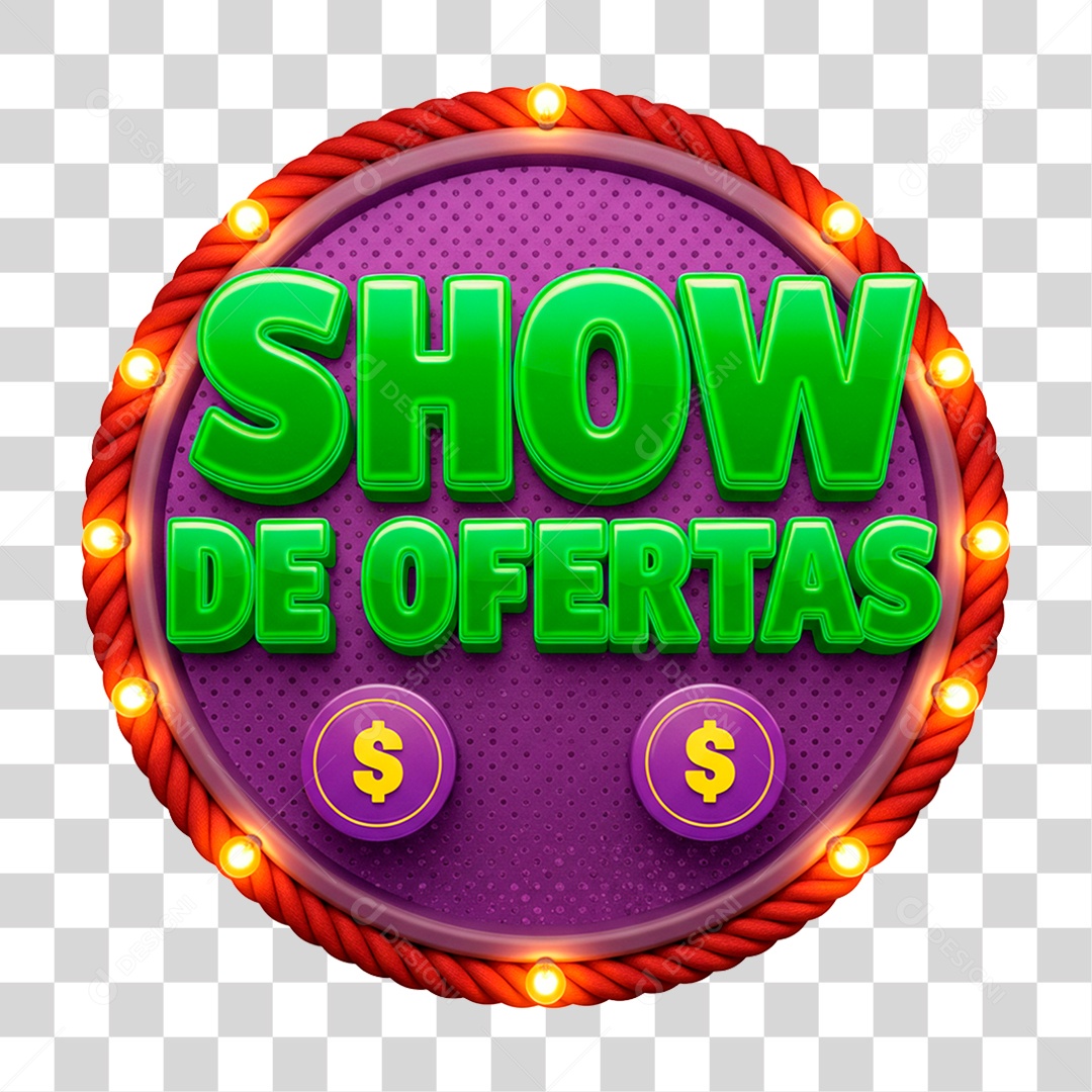 Selo 3D Show de Ofertas PNG Transparente