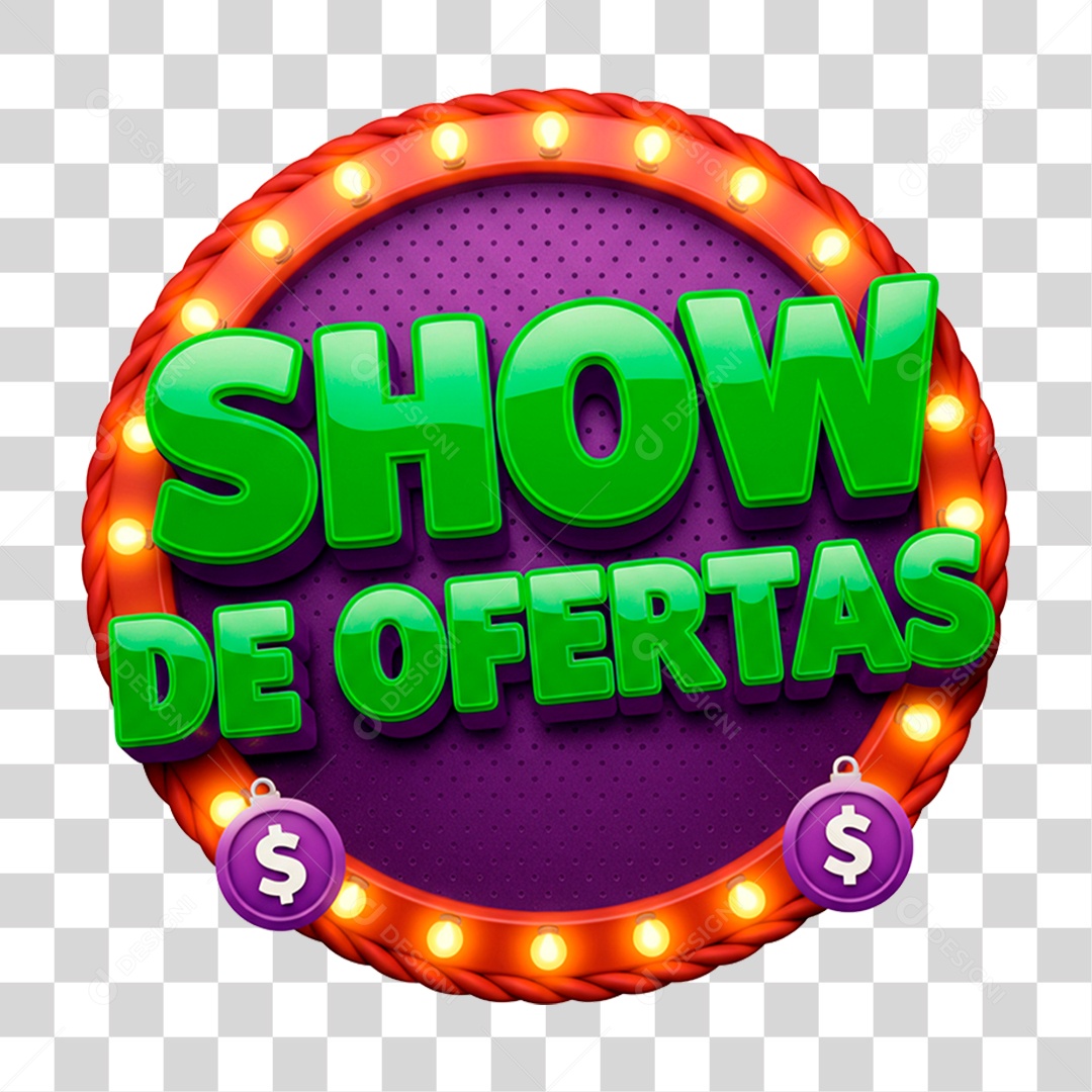 Selo 3D Show de Ofertas PNG Transparente