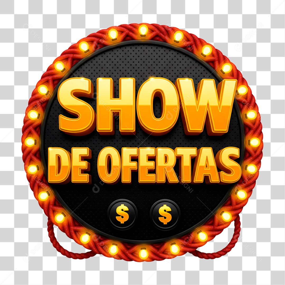 Selo 3D Show de Ofertas PNG Transparente