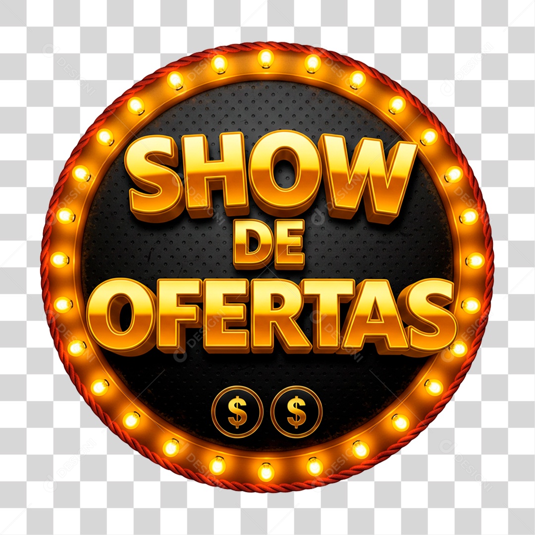 Selo 3D Show de Ofertas PNG Transparente