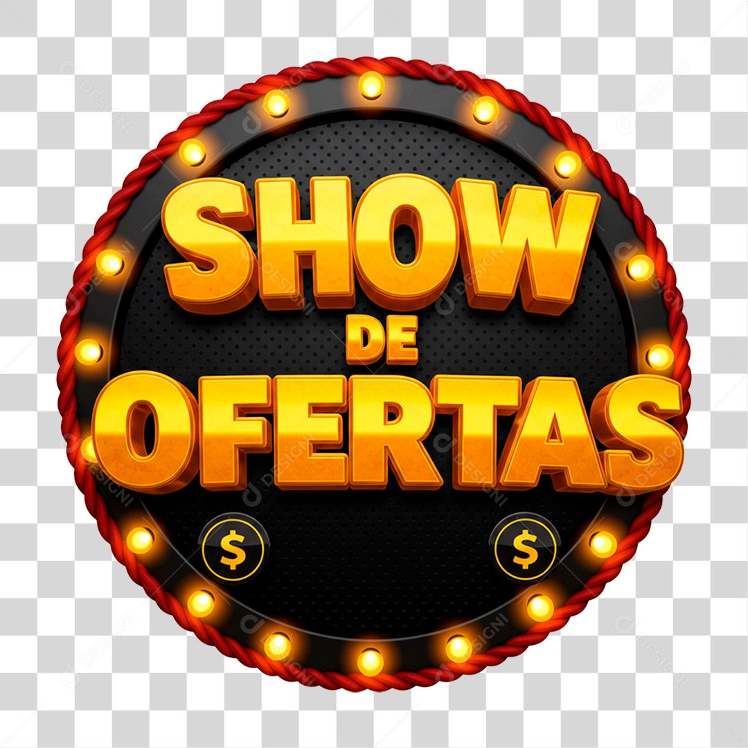 Selo 3D Show de Ofertas PNG Transparente