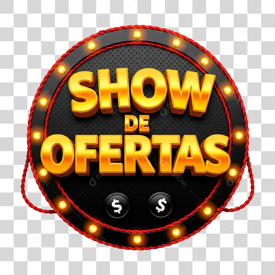 Selo 3D Show de Ofertas PNG Transparente