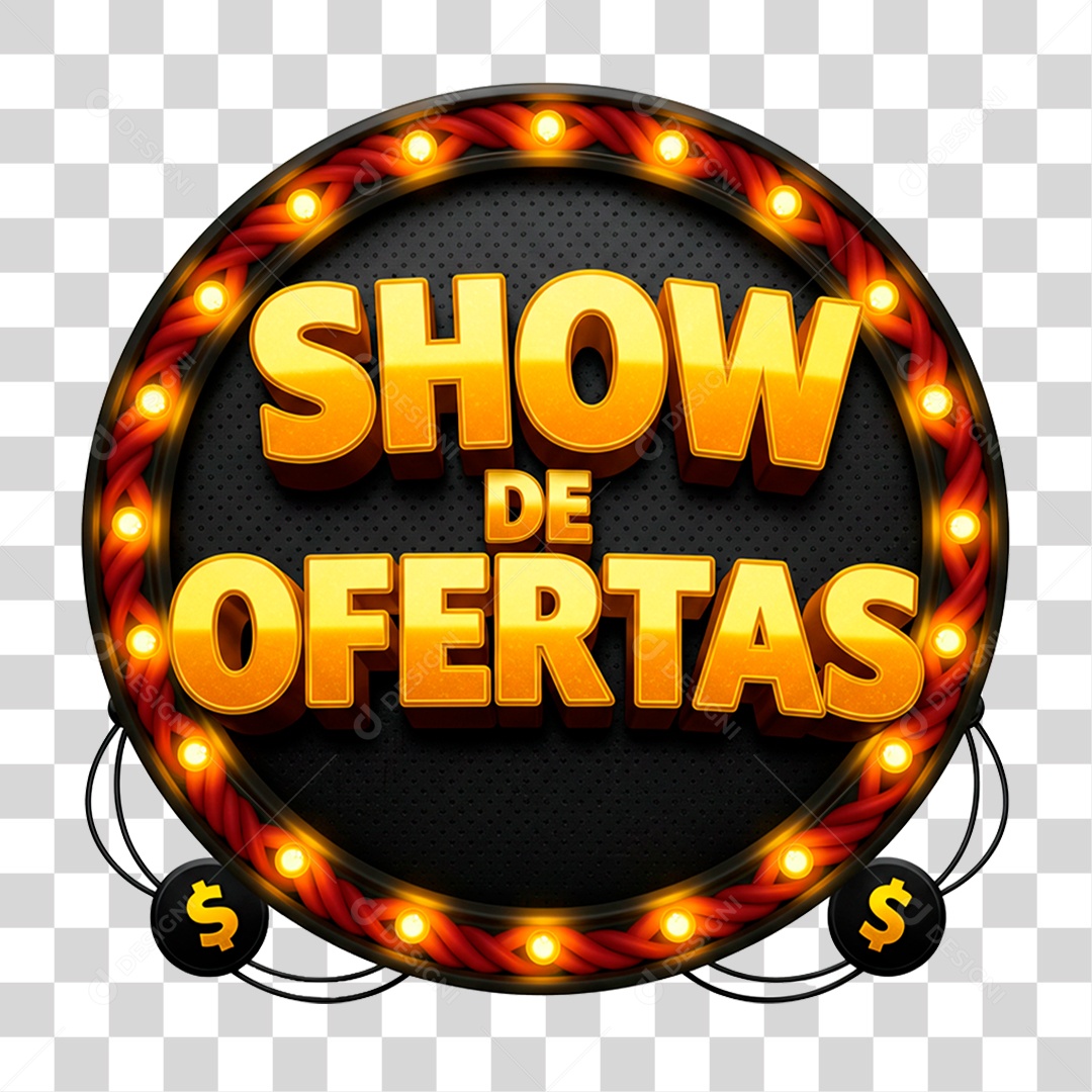 Selo 3D Show de Ofertas PNG Transparente