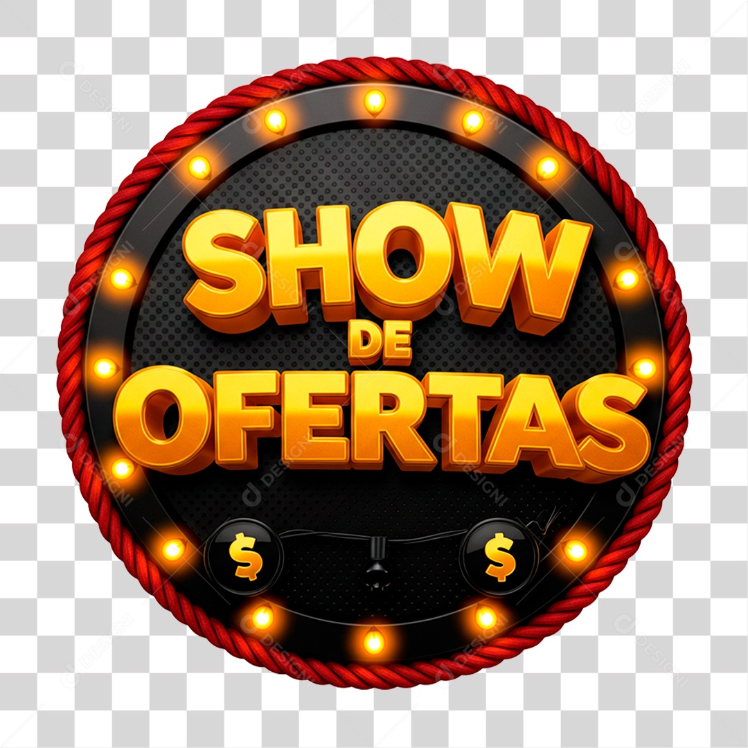 Selo 3D Show de Ofertas PNG Transparente