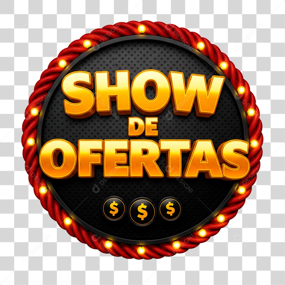 Selo 3D Show de Ofertas PNG Transparente
