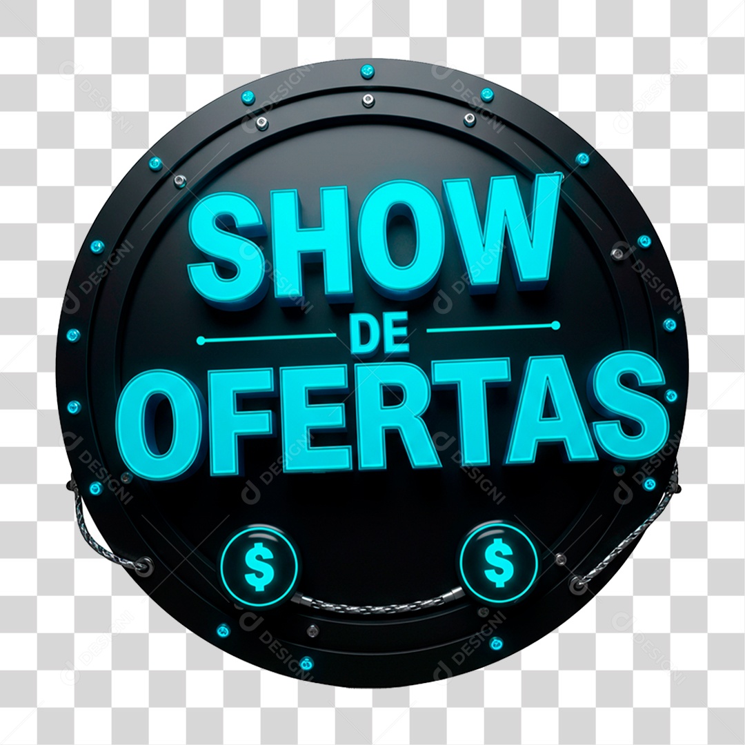 Selo 3D Show de Ofertas PNG Transparente