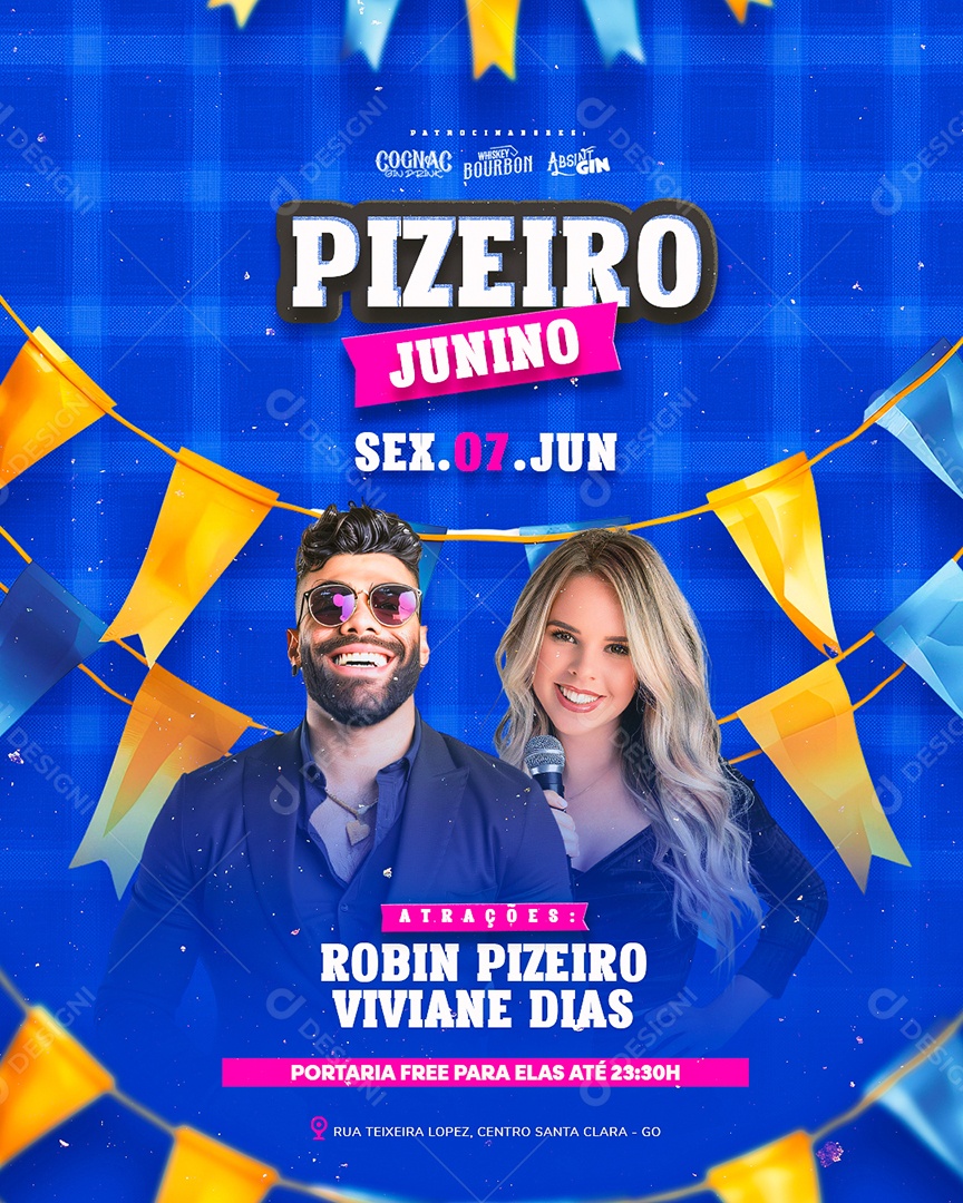Flyer Pizeiro Junino Social Media PSD Editável