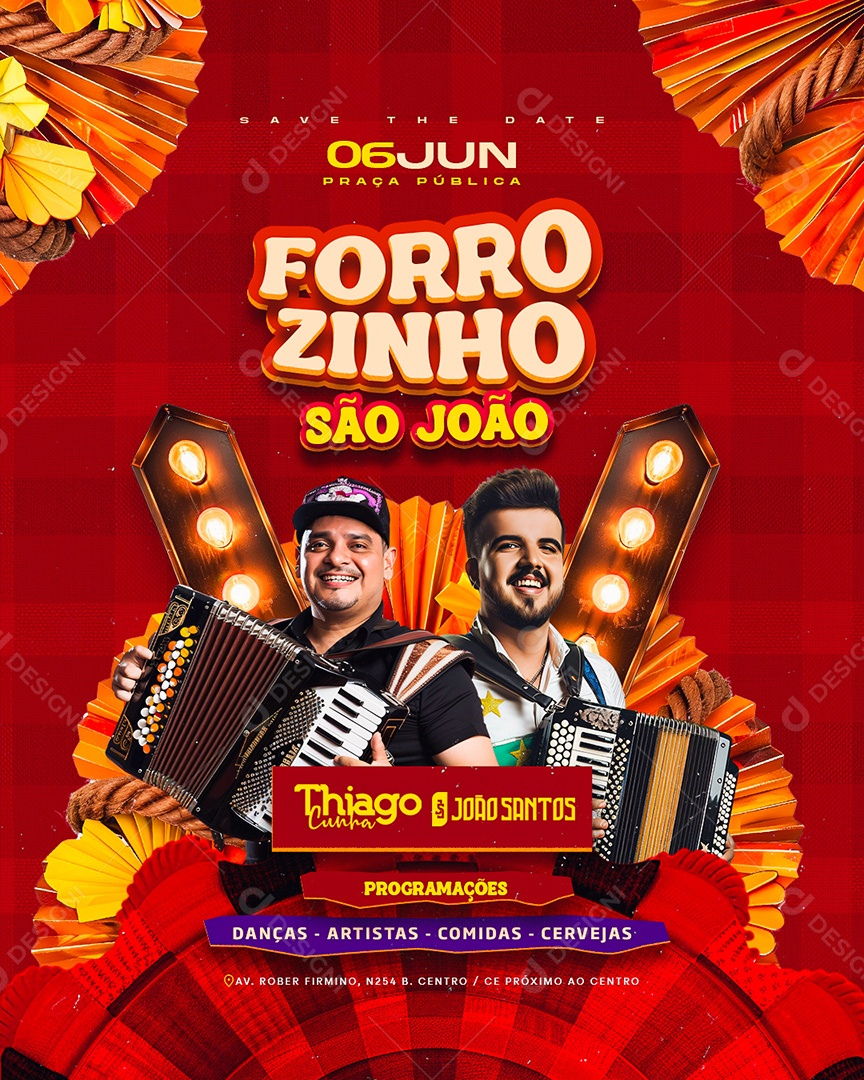 Flyer Forrozinho São João Social Media PSD Editável