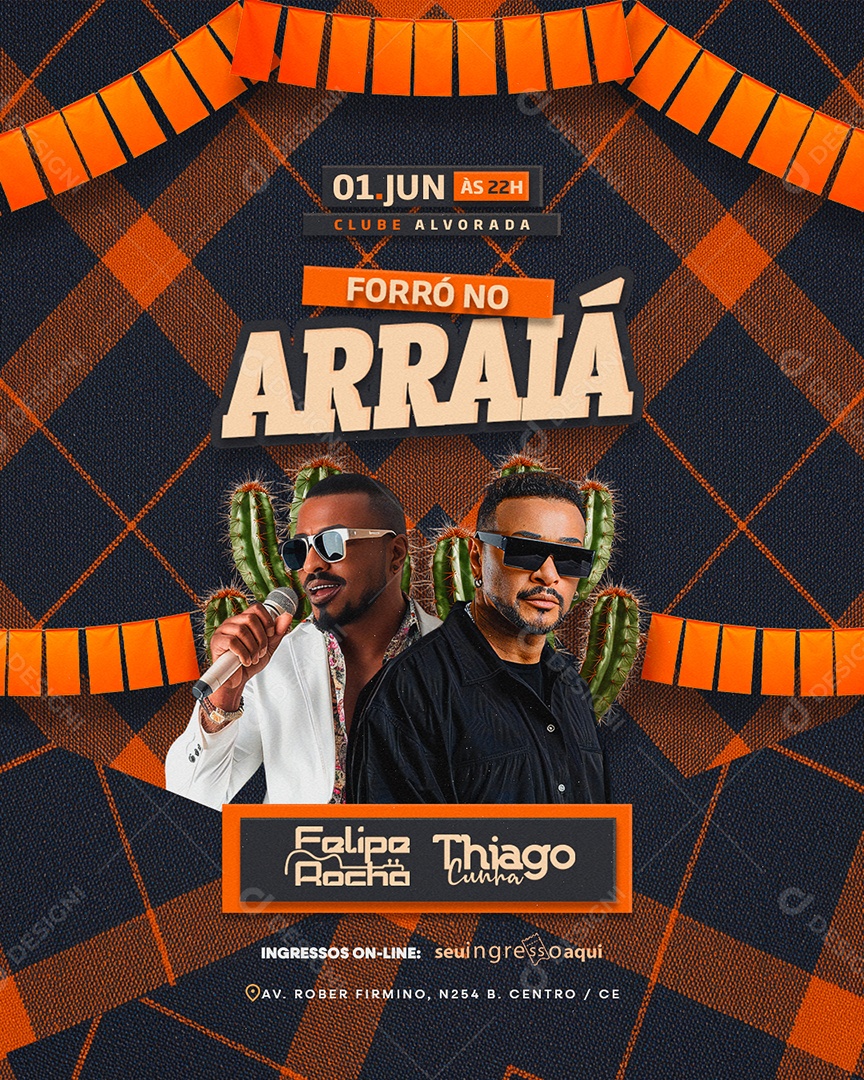 Flyer Forró no Arraiá Social Media PSD Editável